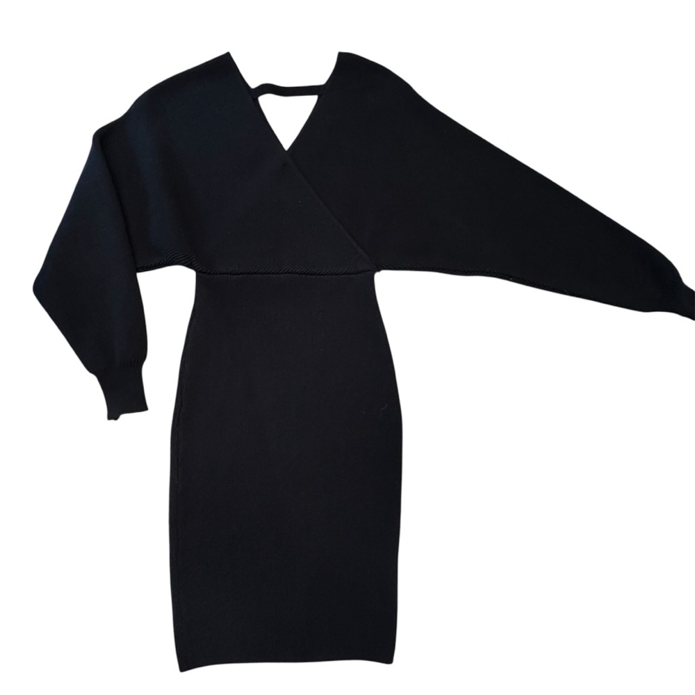 Forever 21 Black Long Sleeve Wrap Dress - Picture 2 of 7